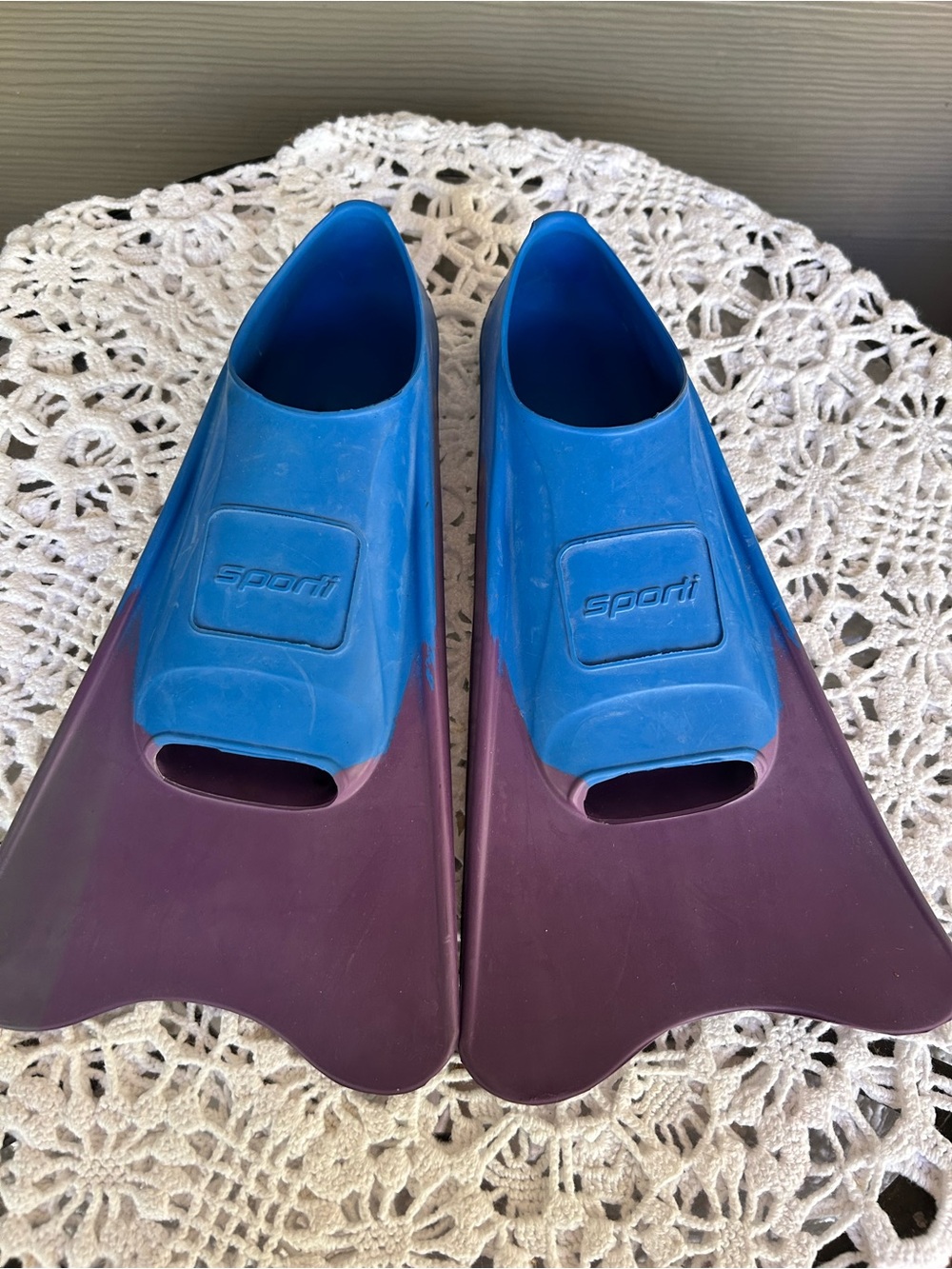 Kids Blue and Purple Swim Fins - Sporti